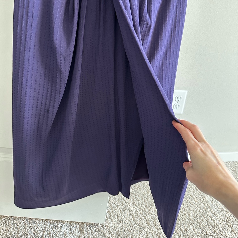 MM Lafleur The Lenox Skirt Foulard High Rise Deep Purple Knee Length Skirt -6(M) - Picture 8 of 12
